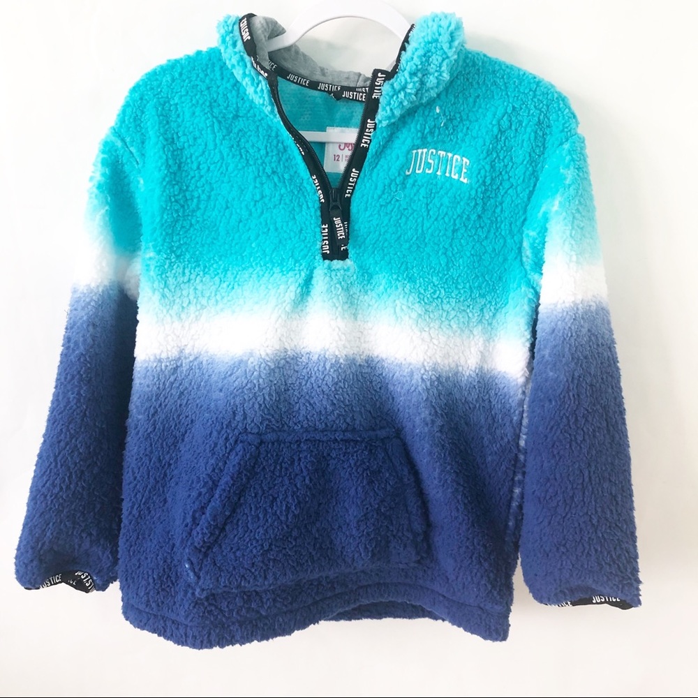 Justice Sherpa ombré hoodie size 12